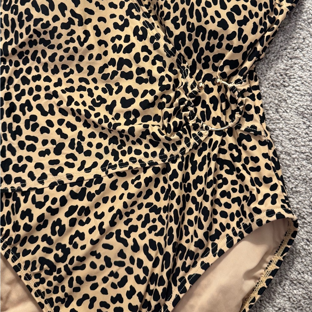 MICHAEL Michael Kors Leopard Print One Piece Swimsuit - Picture 3 of 9